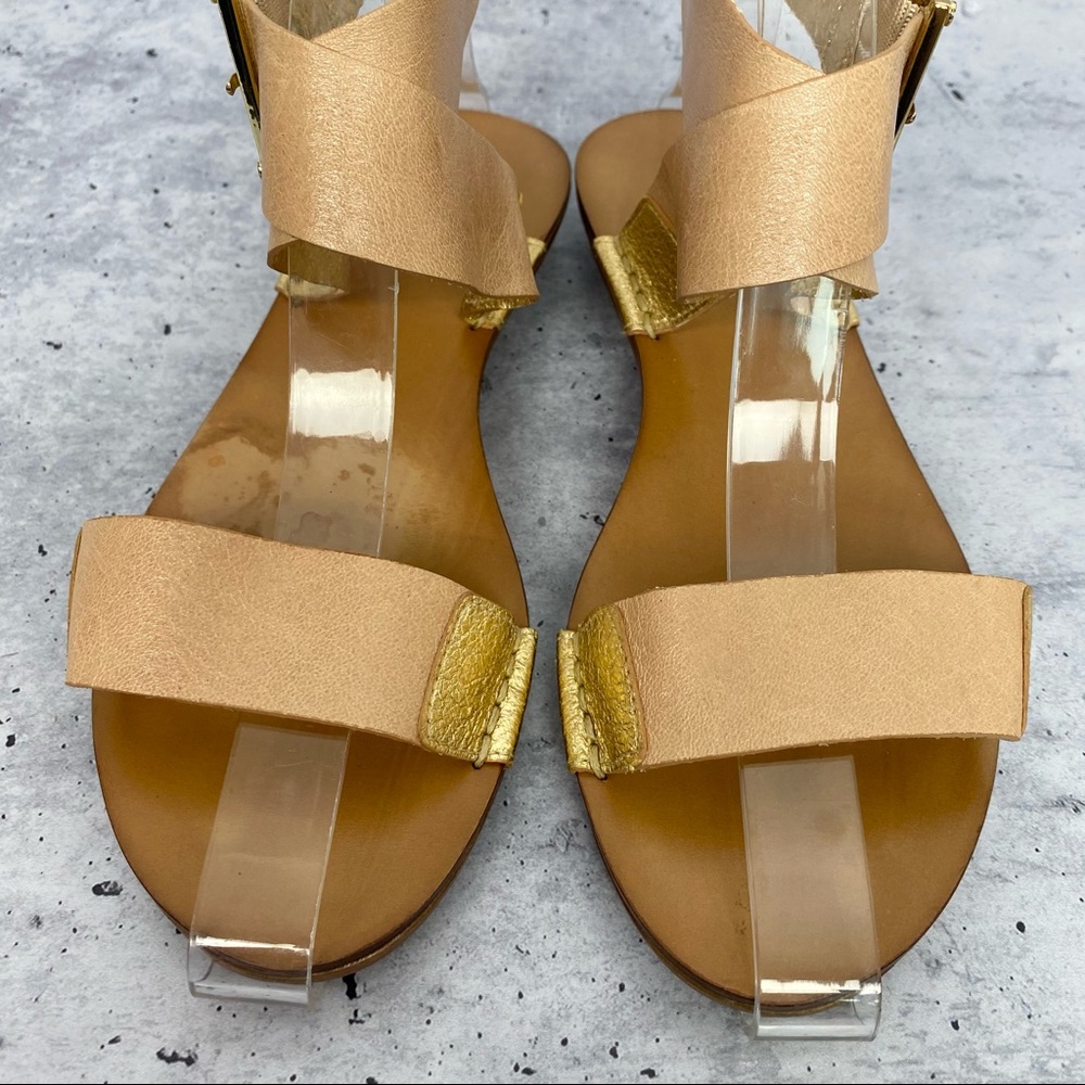 Rachel Zoe tan & gold leather strappy sandal 6.5 - Picture 6 of 12